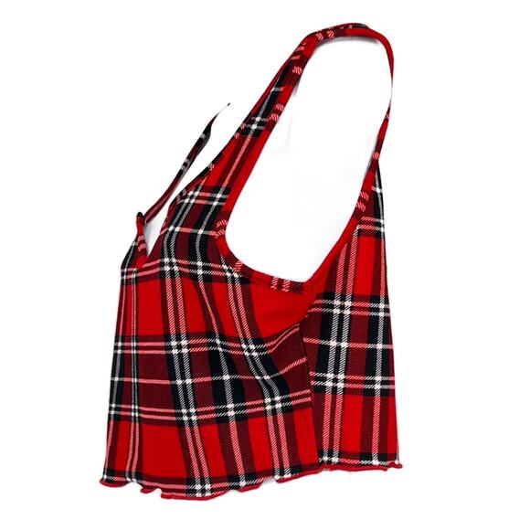 Shein Plaid Crop Tank in Red/Black Size XL - Picture 4 of 7
